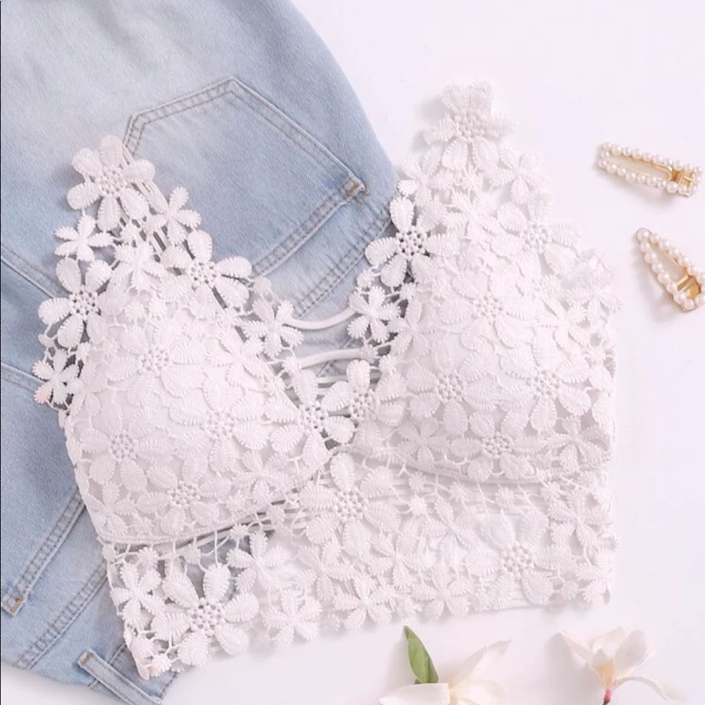 White bralettes